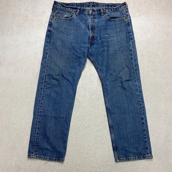 Levis 505 Jeans Mens 38 Blue Denim Straight Leg Medium Washed - Picture 8 of 11